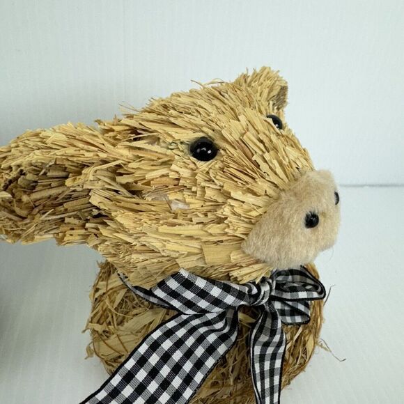 Straw Hay Farm Animal Set Cow Pig Farmhouse Decoration Lightweight - Picture 8 of 9